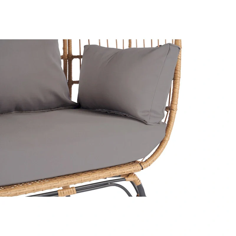 Steel Frame Wicker Egg Chair Max 440lb Capacity