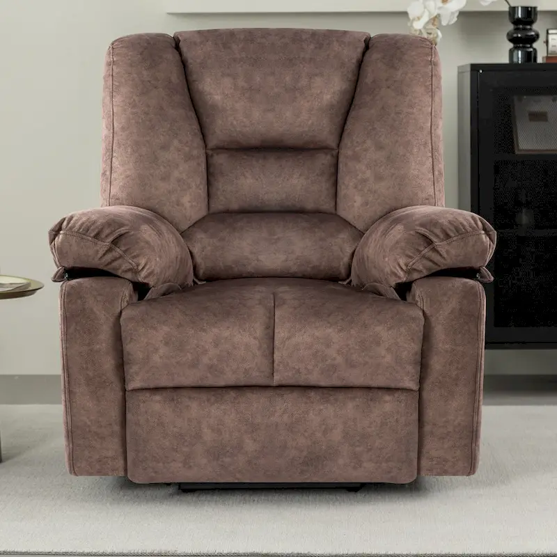Brown Velvet Power Lift Recliner, Massage, Heated, Pockets, 8-Point