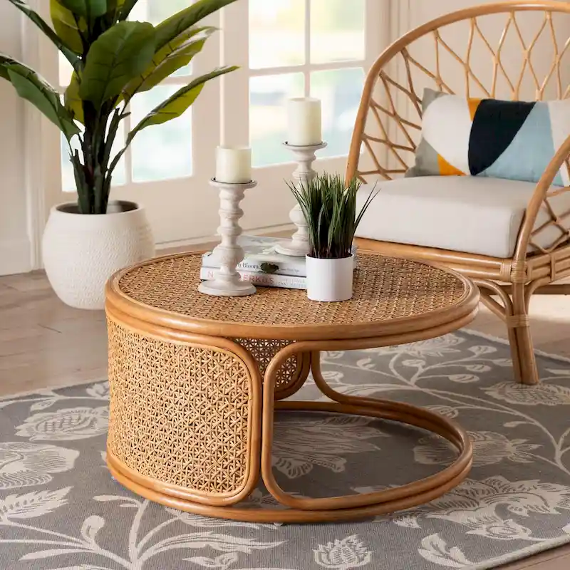 Eldon Bohemian Honey Rattan Coffee Table