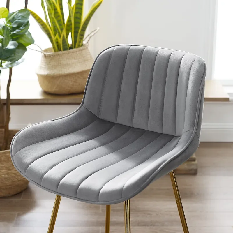 Modern Swivel Velvet Barstool