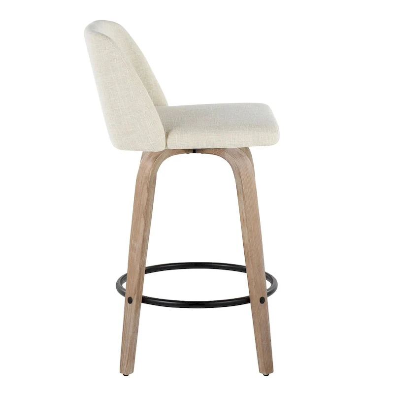 Carson Carrington Vallberga 26  Fixed-Height Counter Stool With Whitewashed Wood Base (Set of 2)