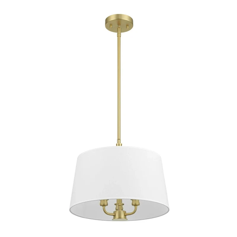 Prominence Home Billet Convertible Pendant/Semi-Flush with Fabric Shades