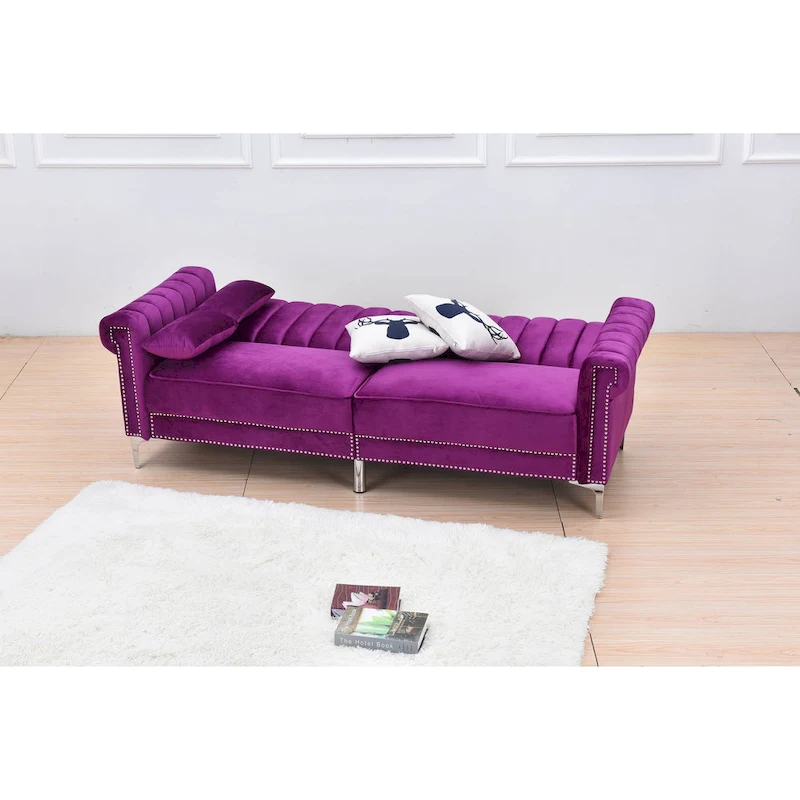 Legend Furniture Covertible Velvet Sofa Bed Sleeper