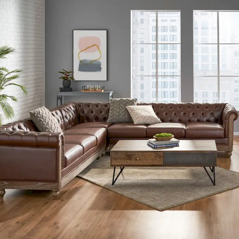 Chesterfield Tufted 7-Seat Sectional Sofa