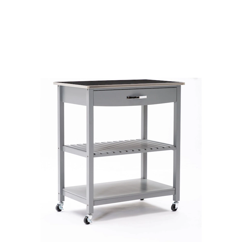 Holland Kitchen Cart With Stainless Steel Top