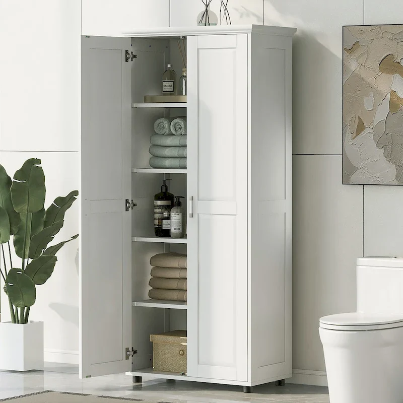 Storage Cabinet with 2 Doors for Bathroom, Office, Adjustable Shelf