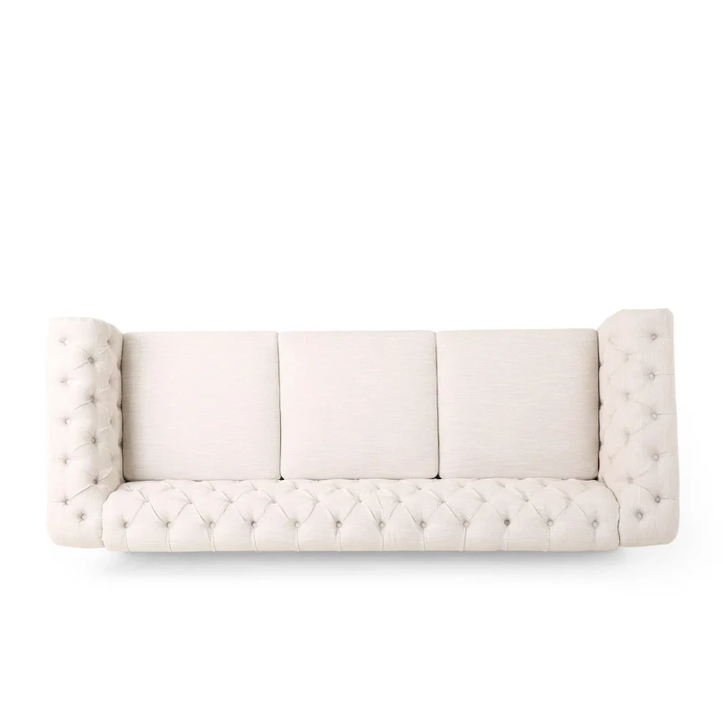 Saragus Chesterfield Sofa with Nailhead Trim by Christopher Knight Home - 85.50  L x 33.25  W x 28.50  H