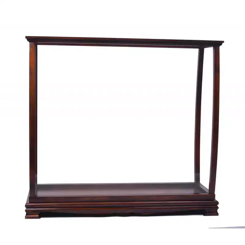 HomeRoots 13 Dark Brown And Clear Glass Standard Display Stand