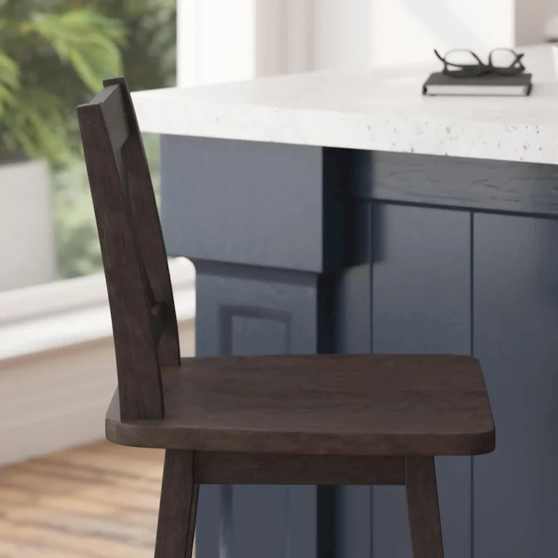 Modern Farmhouse Wooden Swivel Counter Stool