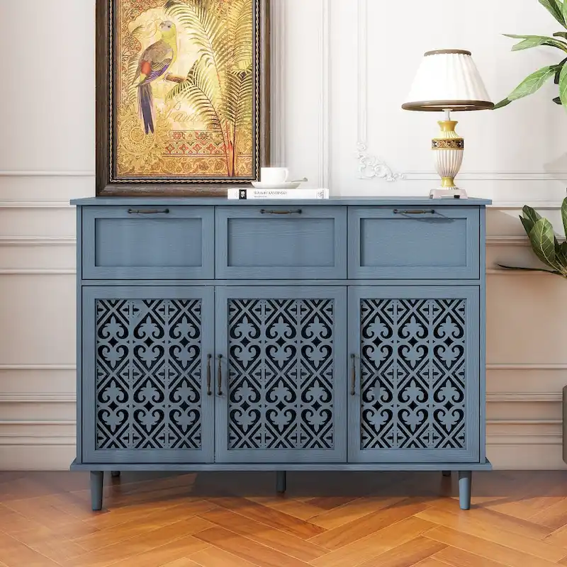 3-Door 3-Drawer Storage Cabinet — Versatile Bedroom, Living Room & Study Furniture