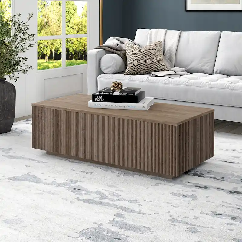 Black Grain Rectangular Coffee Table – Seats 4 to 6