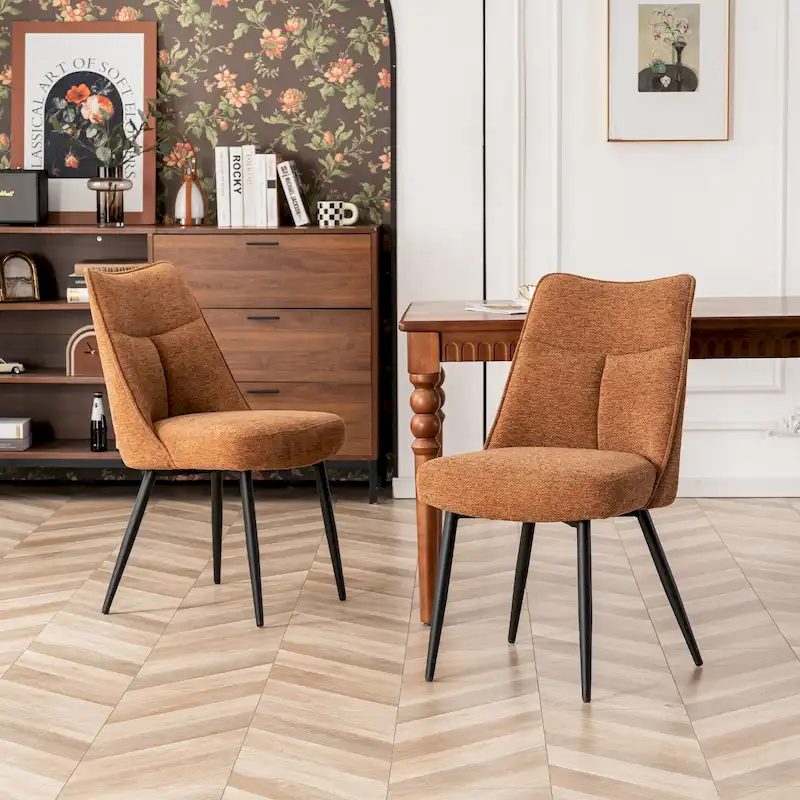 Modern Upholstered Fabric Kitchen & Dining Room Chairs Set of 2