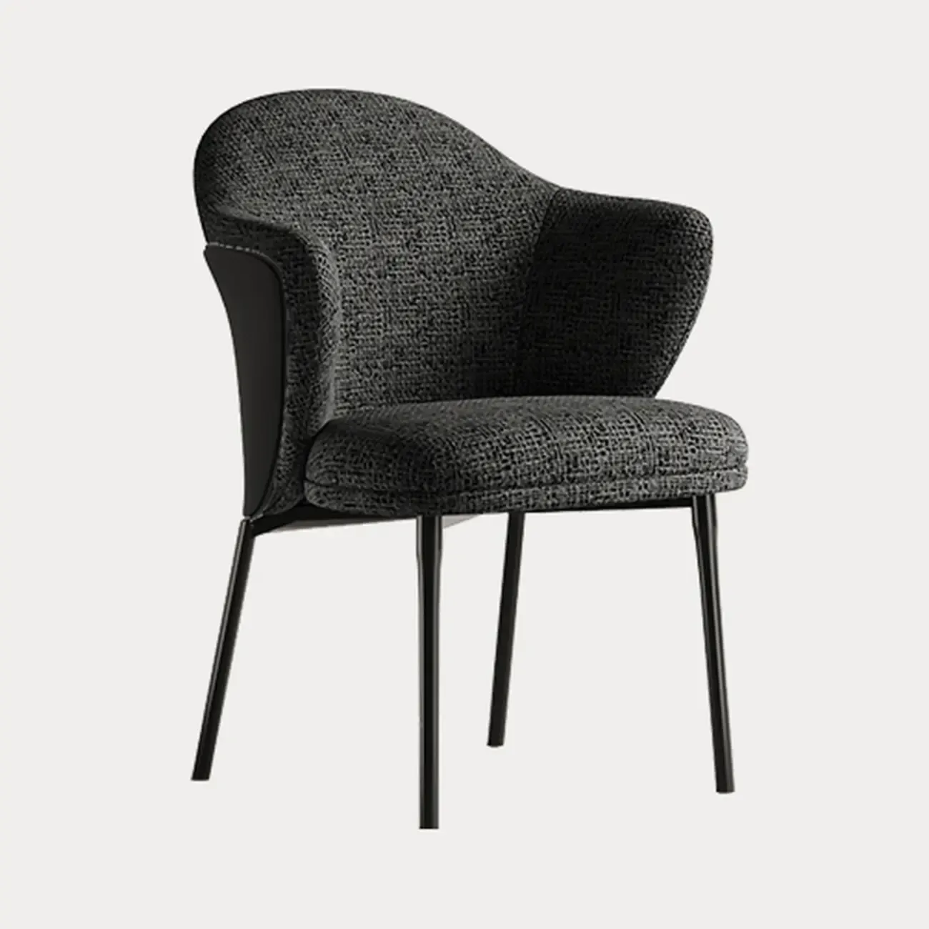 Modern Cotton-linen Upholstered Low Back Arm Chairs