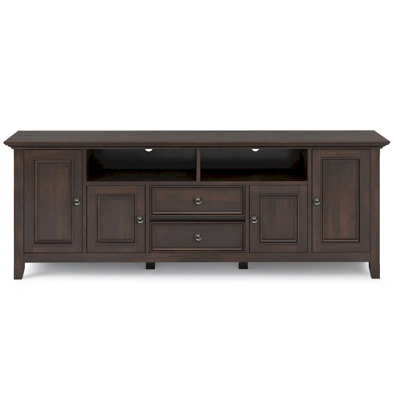 WYNDENHALL Halifax 72 inch Wide Solid Wood Transitional TV Stand - 72 w x 19 d x 26  h