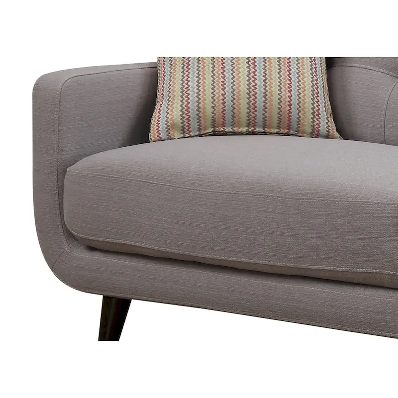 Crystal Mid-Century Modern Grey Sofa