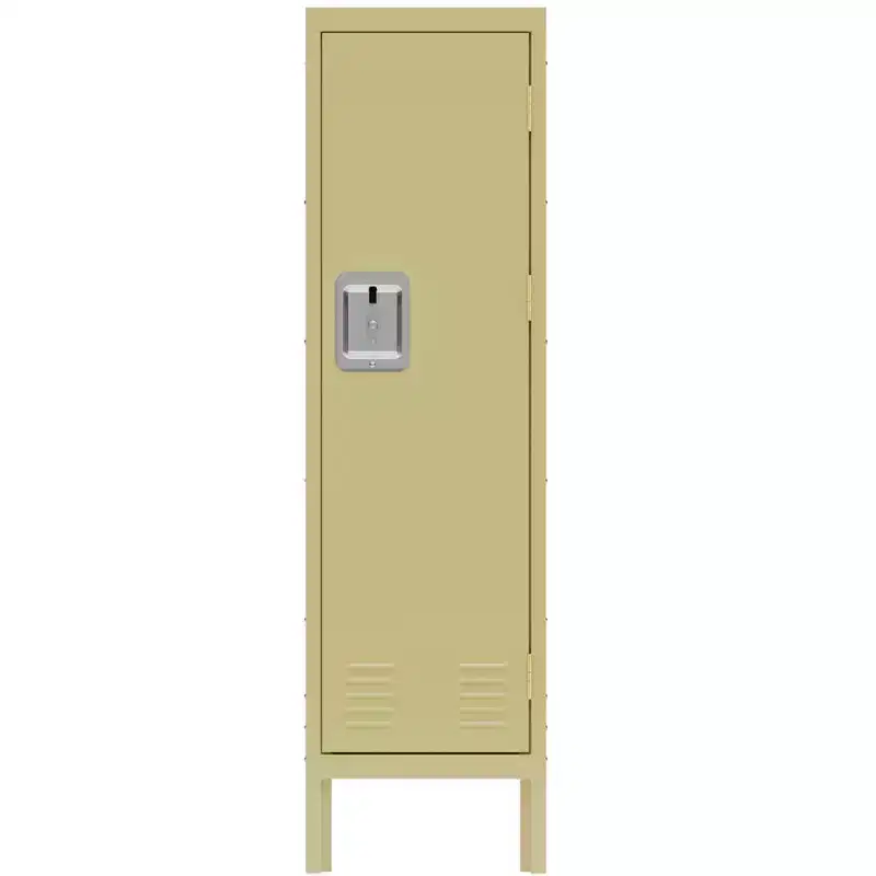 1 Door Tall Single Metal Locker-Retro Style Storage Cabinet--Industrial Furniture--For Living Room/Bedroom/Storage Room/Gym/School--Yellow