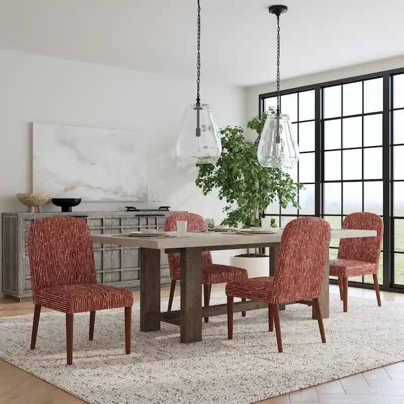HomePop Rounded back Upholstered Dining chair-Single Pack