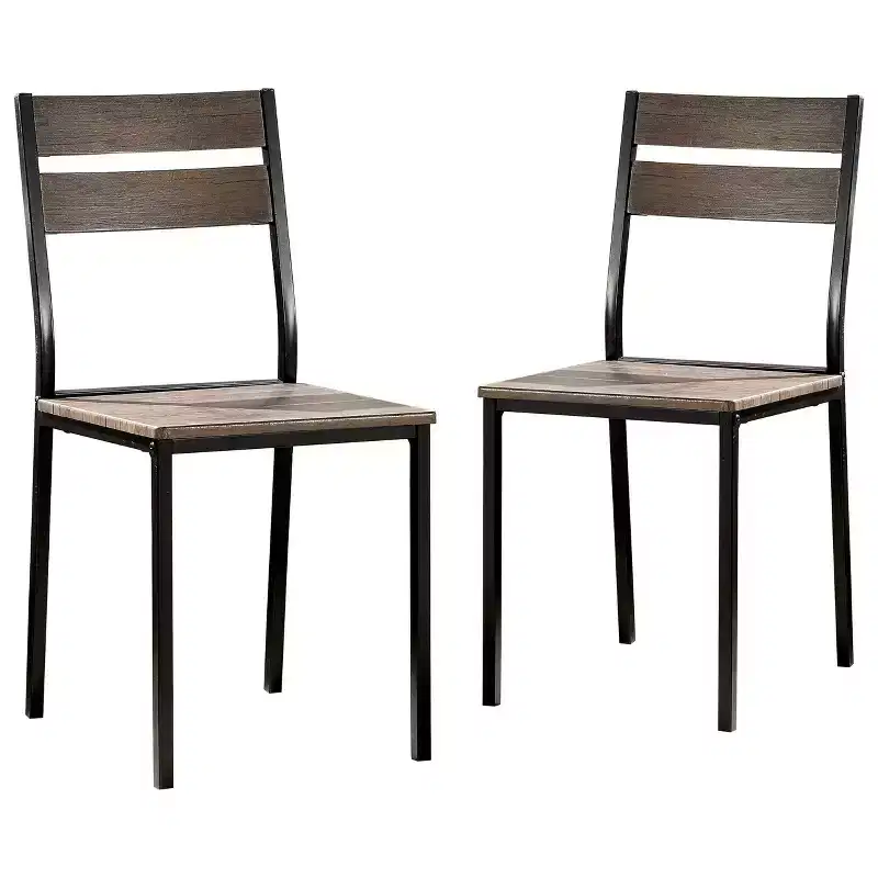 24/7 Shop At Home Set of 2 Verve Metal Dining Chair Antique Brown