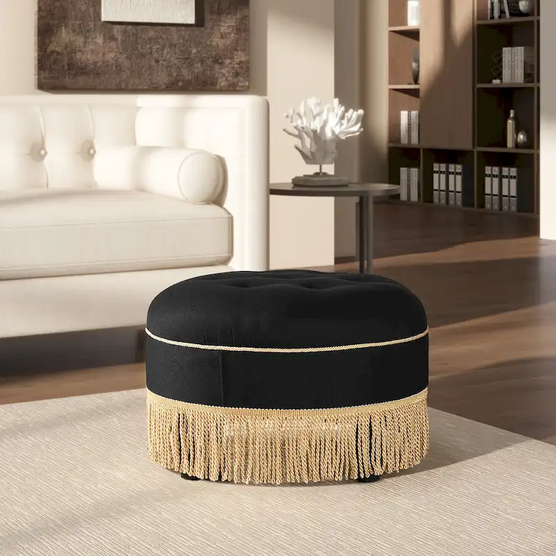 Yolanda 24 Upholstered Round Accent Ottoman
