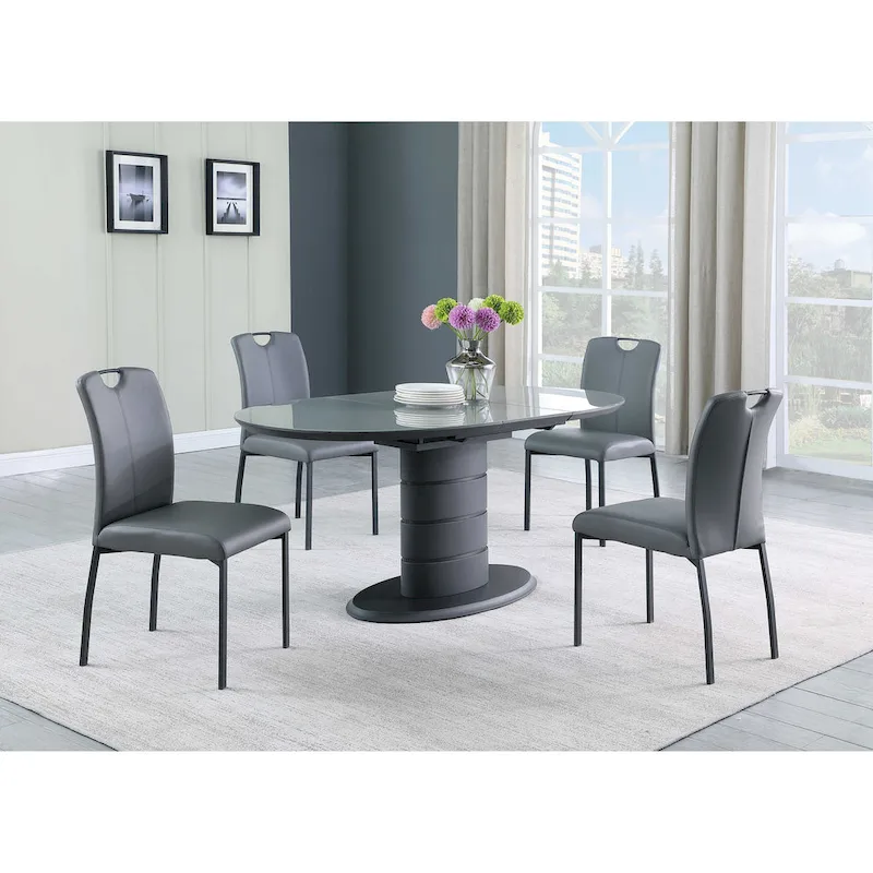 Extendable Dining Table with Pedestal Base