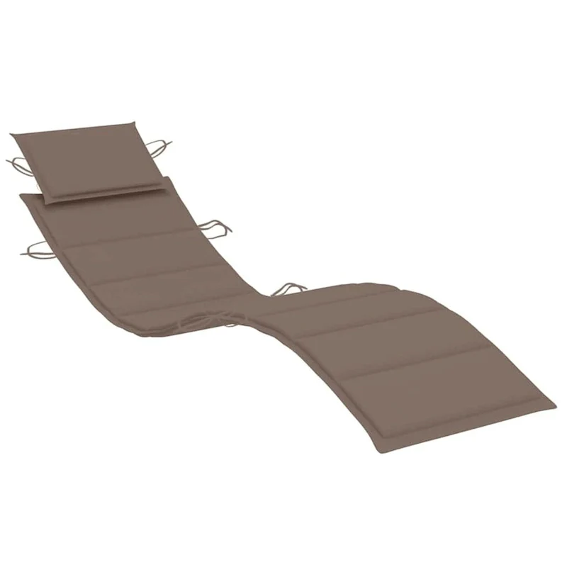 vidaXL Patio Sun Lounger with Cushion Solid Acacia Wood - 72.4 x 21.7 x 25.2