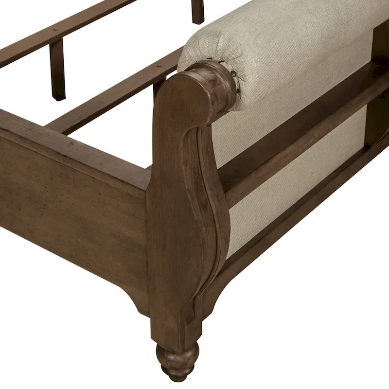 Americana Farmhouse Dusty Taupe King Sleigh Bed