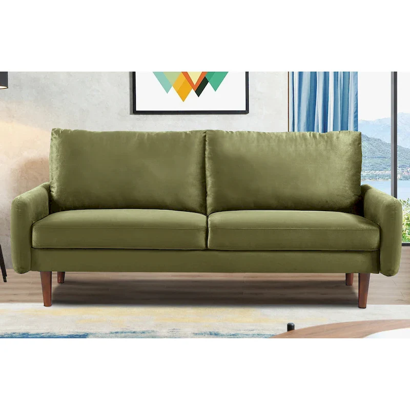 70W Tapered-Leg Velvet Sofa