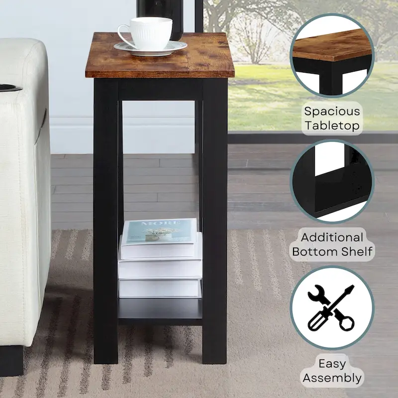 Convenience Concepts Designs2Go Baja Chairside End Table with Shelf