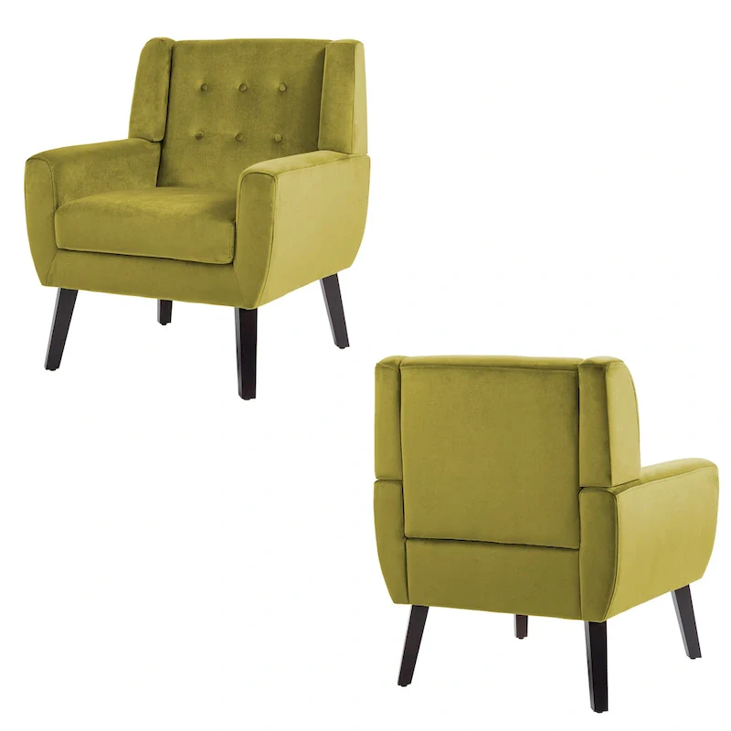 Set of 2 Velvet Living Room Accent Chair Upholstered Armchair