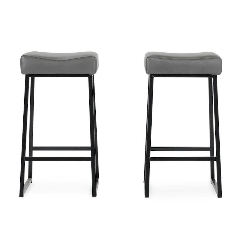 Amber 26 Counter Stool Smokey Grey (Set of 2) - Seat Height 26