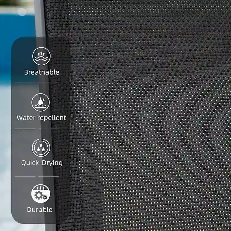 3 Pieces Aluminum Adjustable Pool Lounge Chairs