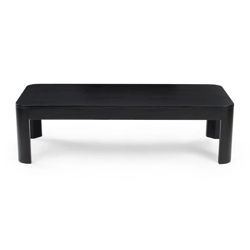 Plank and Beam Contour Curved Rectangular Coffee Table - 54