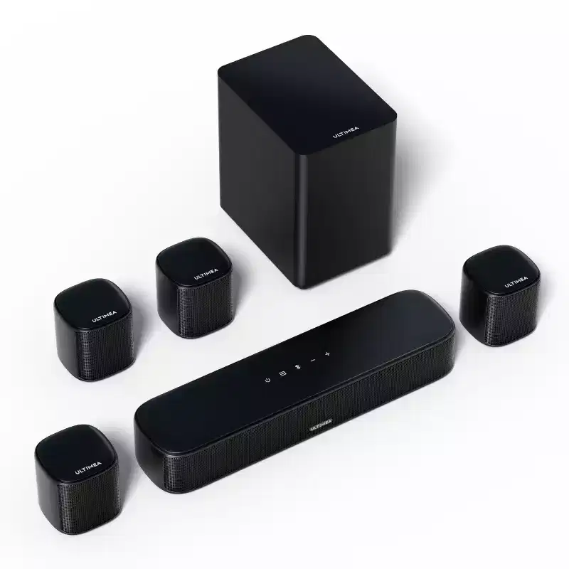 ULTIMEA Aura A40 7.1ch Virtual Surround Sound Bar, 4 Surround Speakers, 1 Subwoofer, App Control, 330W, OPT/AUX/Bluetooth