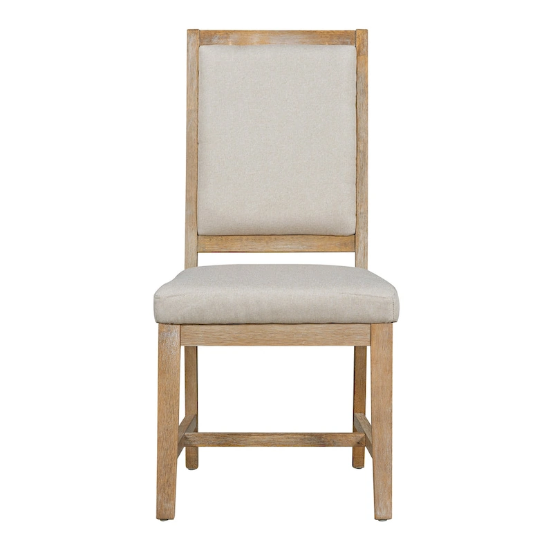 5-Piece Dining Set Extendable Round Table and 4 Upholstered Chairs Farmhouse Dining Set