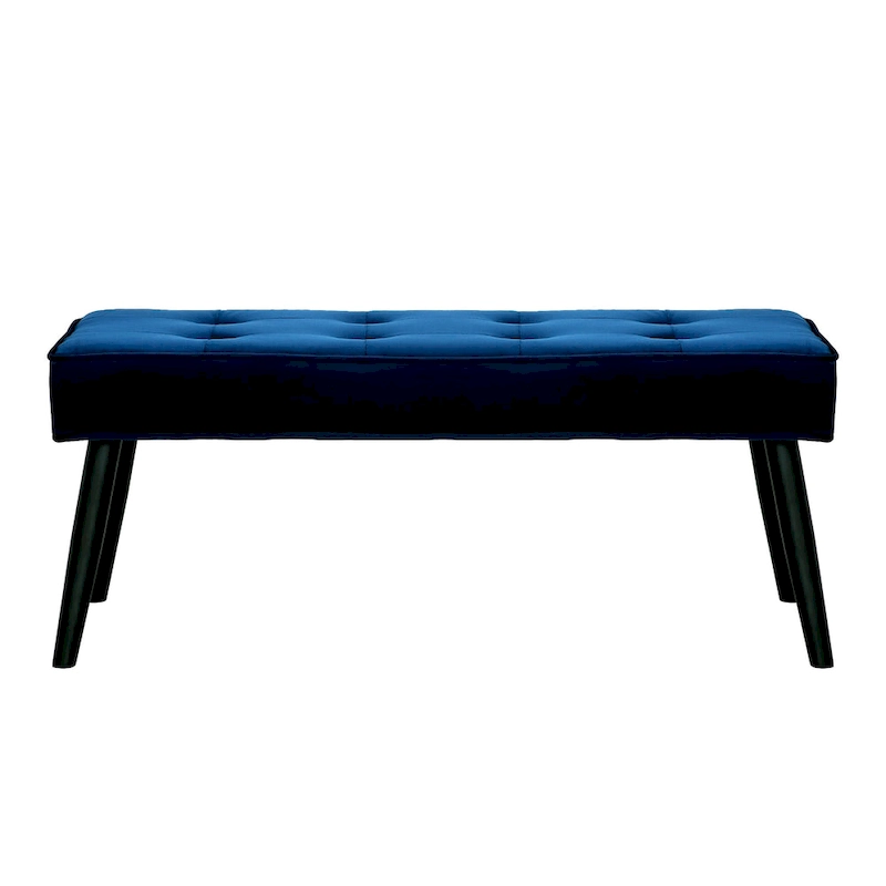 Kipp Velvet Upholstered Button Tufted Bench Ottoman