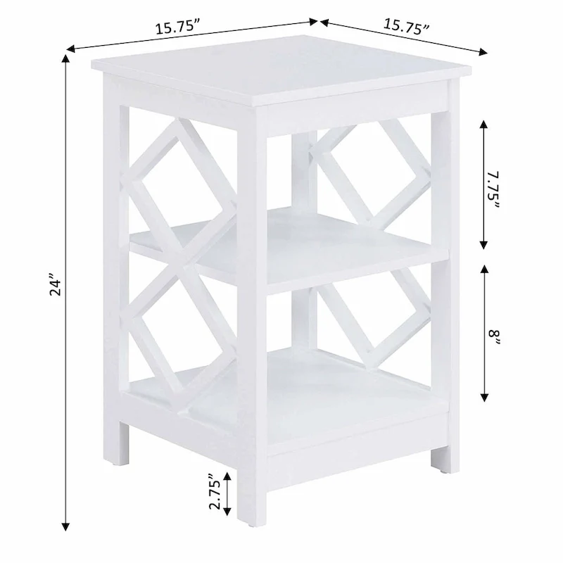 Convenience Concepts Diamond End Table with Shelves