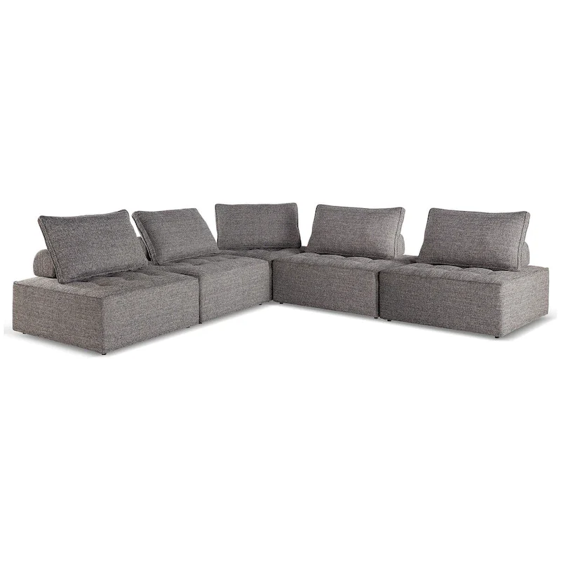 Signature Design by Ashley Bree Zee Gray 5-Piece Outdoor Modular Seating - 114  W x 114  D x 35  H