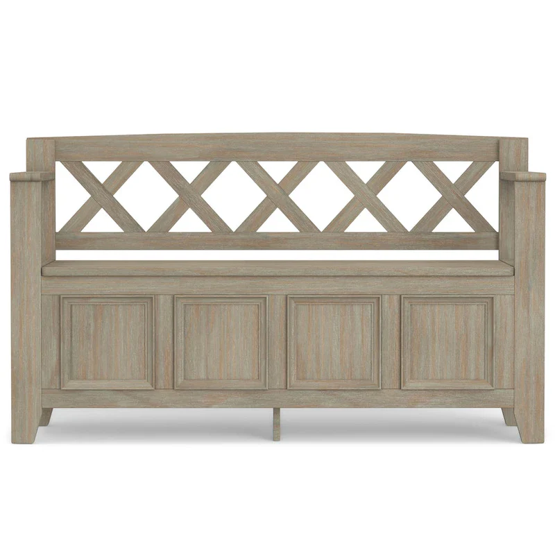 48 Inch Solid Wood Entryway Storage Bench - Seats 2