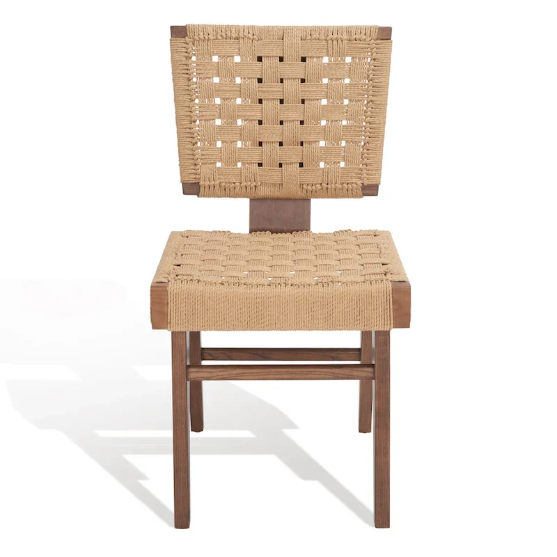 Woven Dining Chair Set of 2 - Natural Rattan Armless