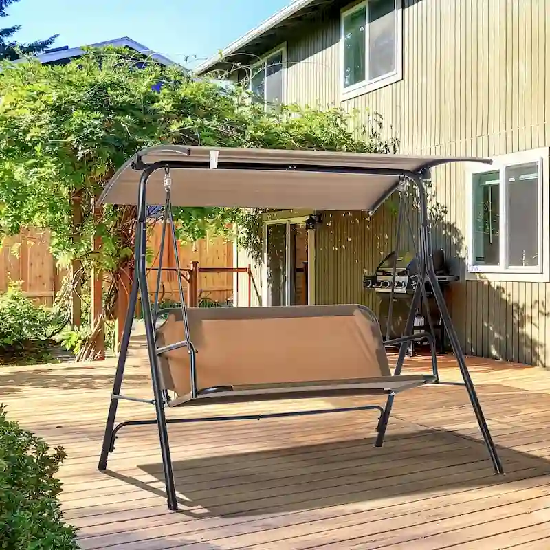 Outdoor Swing for Patio Porch with Adjustable Tilt Canopy