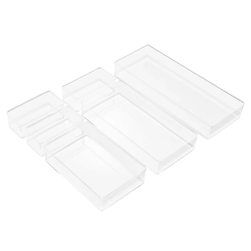 Clear Drawer Organizer Set for Kitchen Storage
