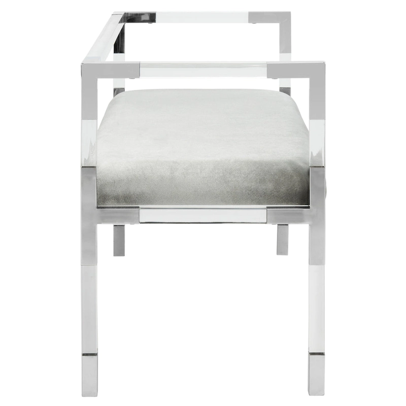 SAFAVIEH Couture Shakti Grey Acrylic Bench - 50Wx18Dx26H
