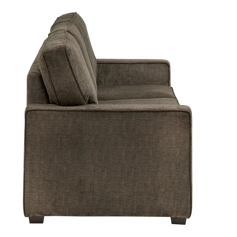 Fabric-cushioned square armchair sofa