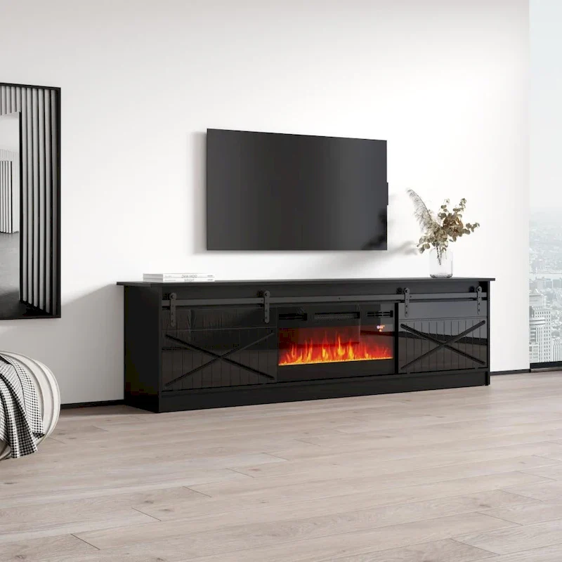 Granero BL-EF Electric Fireplace 79 TV Stand