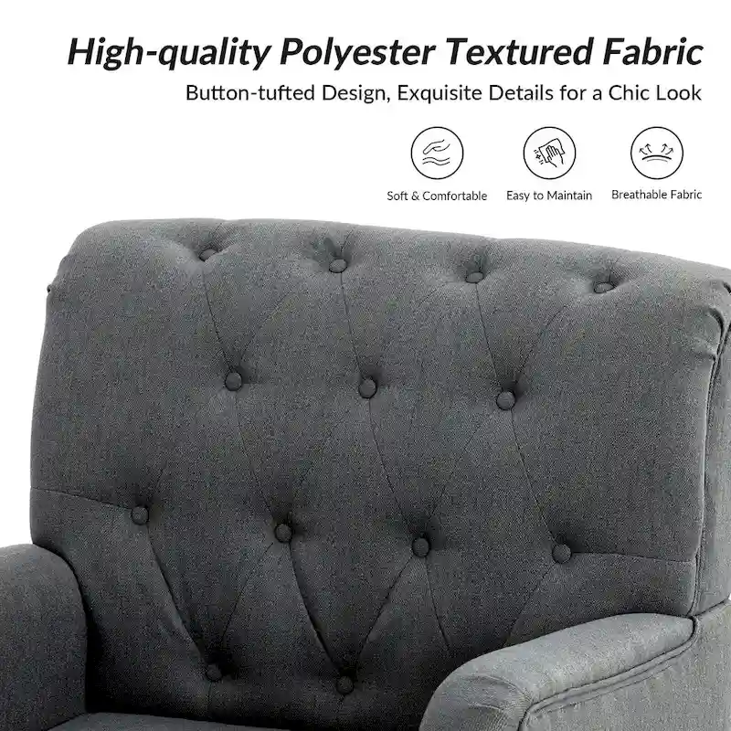 Geltrude Traditional Upholstered Accent Chair with Button Tufted Back Set of 2 by HULALA HOME