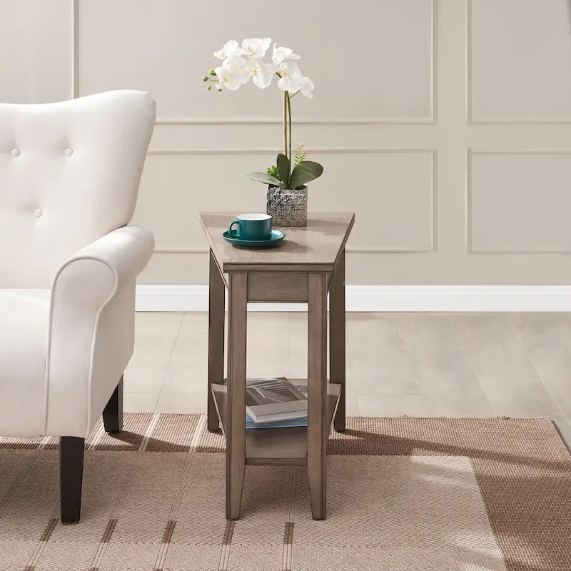 Leick Home Laurent Recliner Wedge Table with Shelf