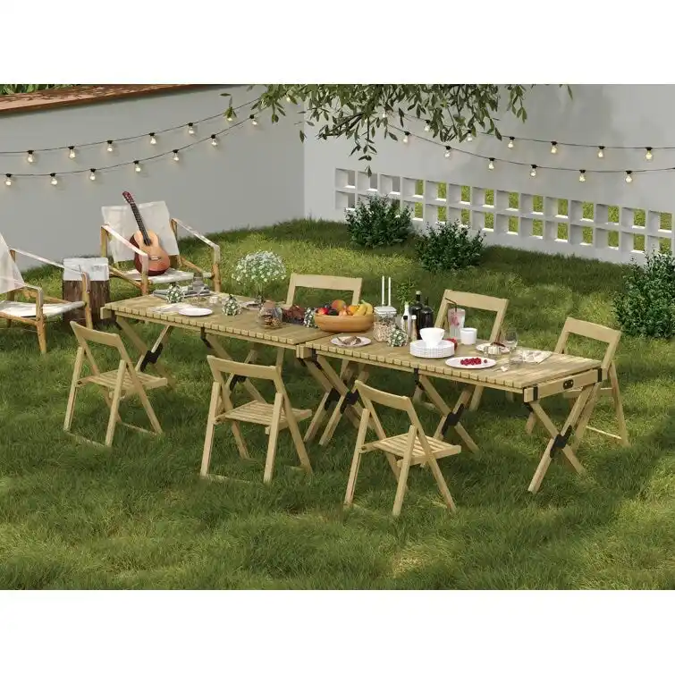Stateside Wood Weather Resistant Outdoor Chair with Compact Folding Set of 2
