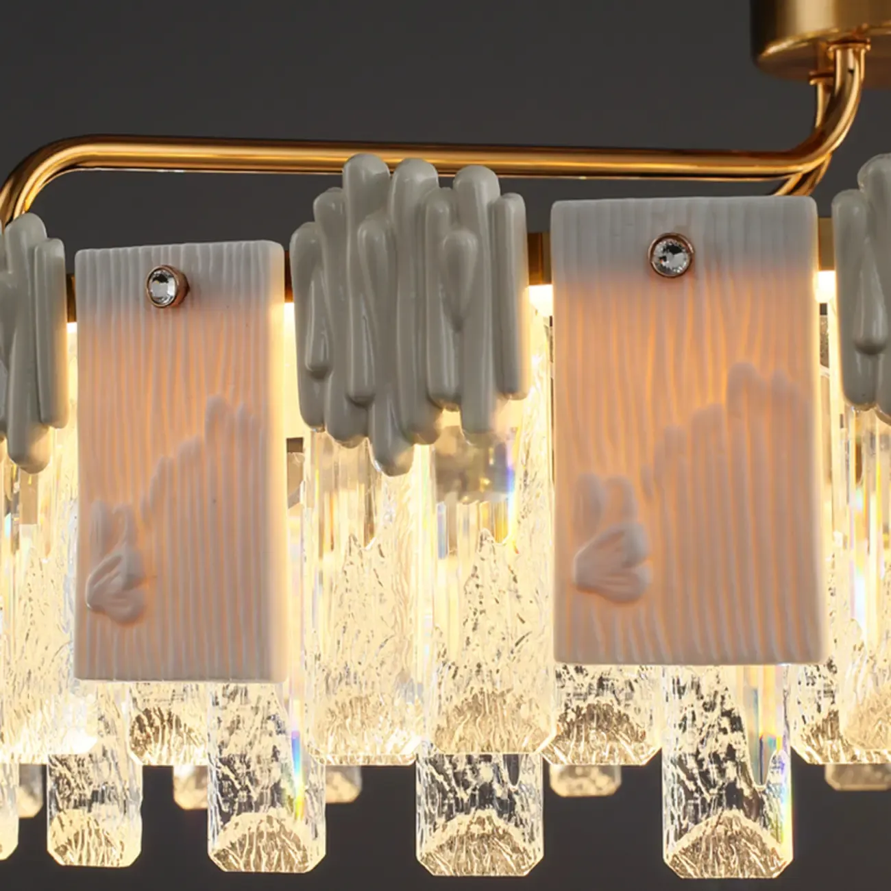 Modern Round Gold Crystal Drum Dimmable LED Chandelier