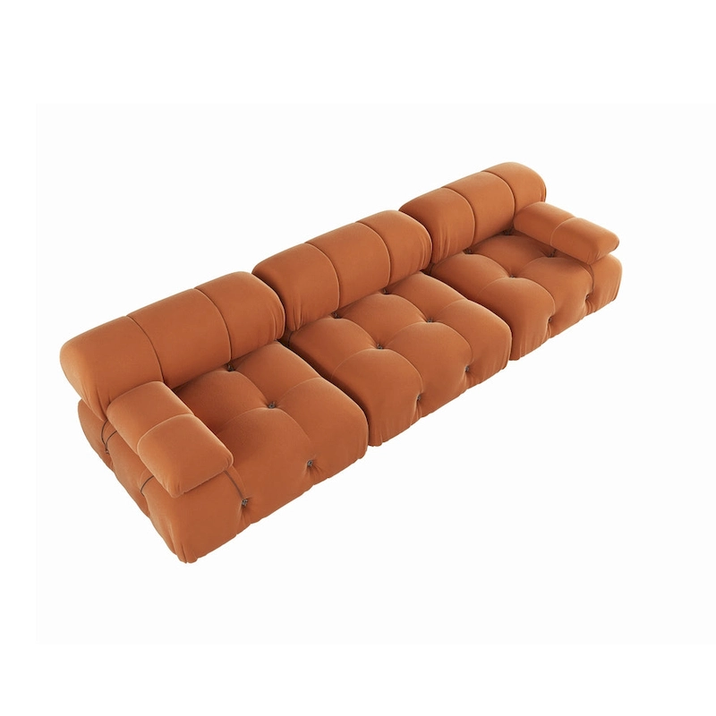 Velvet 3-seater Reversible Modular Sofa