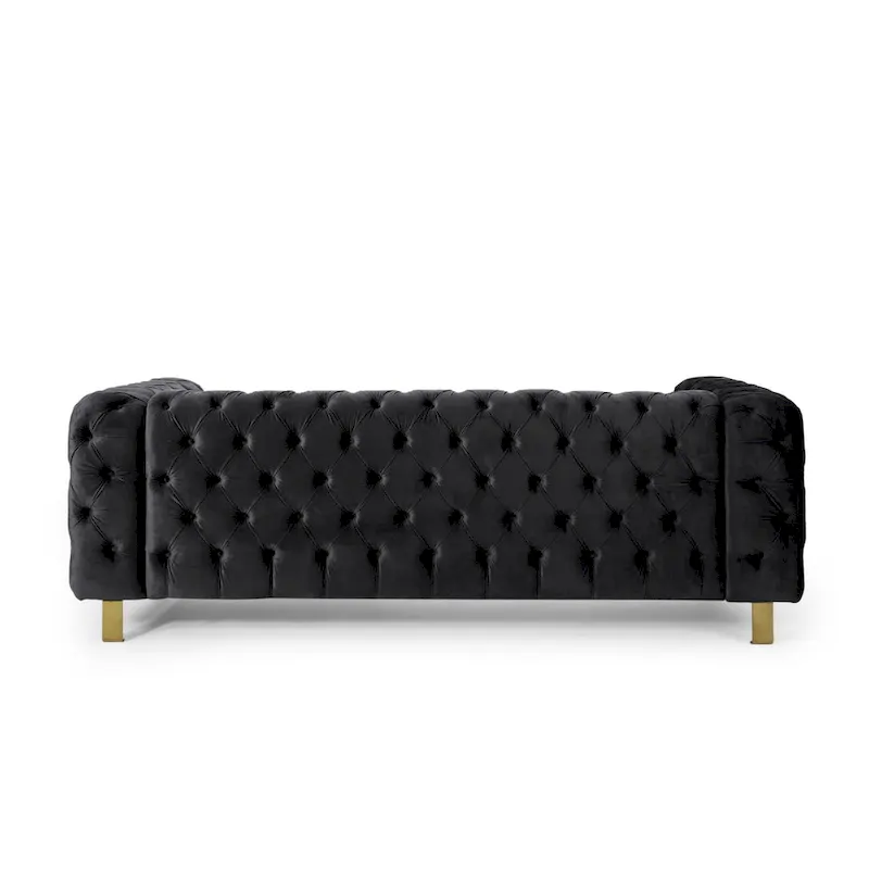 Keyser Modern Glam Tufted Velvet 3 Seater Sofa - 83.75  L x 34.50  W x 27.25  H